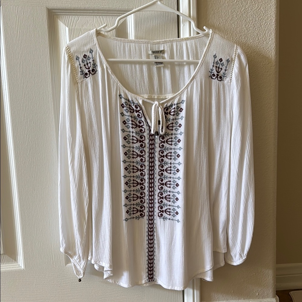 White Embroidered light Blouse